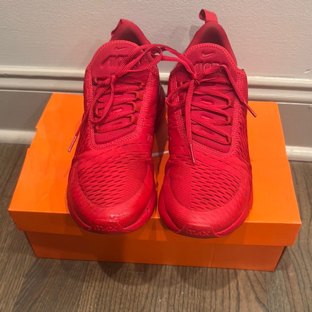 Nike Red Athletic Sneakers Breathable Mesh Design